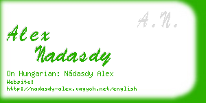alex nadasdy business card